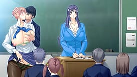 Kyonyuu Hitozuma Onna Kyoushi Saimin Keitai App de Sex Chuudoku! / Image 9